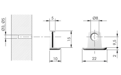 Trıs Metal Karşılık Euro Vida Delikli 19mm Nikel