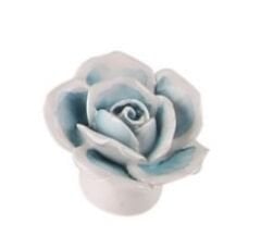 Kulp Düğme Gül El Dekorlu Turkuaz Mavi