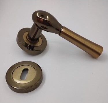 Kapı Kolu Marmaris Oval Rozetli Açmalı Wc Kahve Sarı