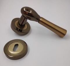 Kapı Kolu Marmaris Oval Rozetli Açmalı Wc Kahve Sarı