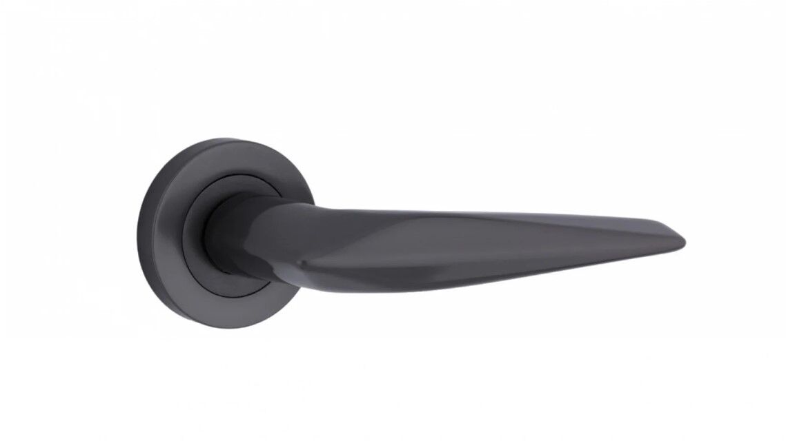 Kapı Kolu Prizma Oval Rozetli Oda Antrasit