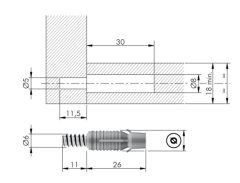 Pad Demontesiz Bağlantı Vidası Siyah (Mdf İçin) (N)(c)