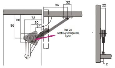 Metaline Kırma Metal Ahşap Kalkar Kapak Makası Sağ