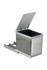 Çöp Kovası Raylı Otomatik 30cm Paslanmaz 16Lt Açık Gri