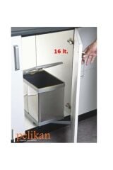 Çöp Kovası Raylı Otomatik 30cm Paslanmaz 16Lt Açık Gri