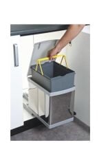 Çöp Kovası Raylı Otomatik 30cm Paslanmaz 16Lt Açık Gri