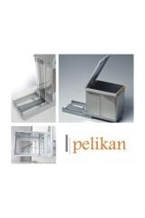 Çöp Kovası Raylı Otomatik 30cm Paslanmaz 16Lt Açık Gri