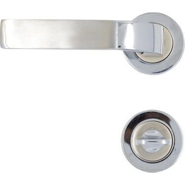 Kapı Kolu Yaya Alüminyum Yuvarlak Rozetli Wc Krom-Saten