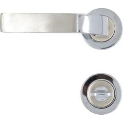 Kapı Kolu Yaya Alüminyum Yuvarlak Rozetli Wc Krom-Saten