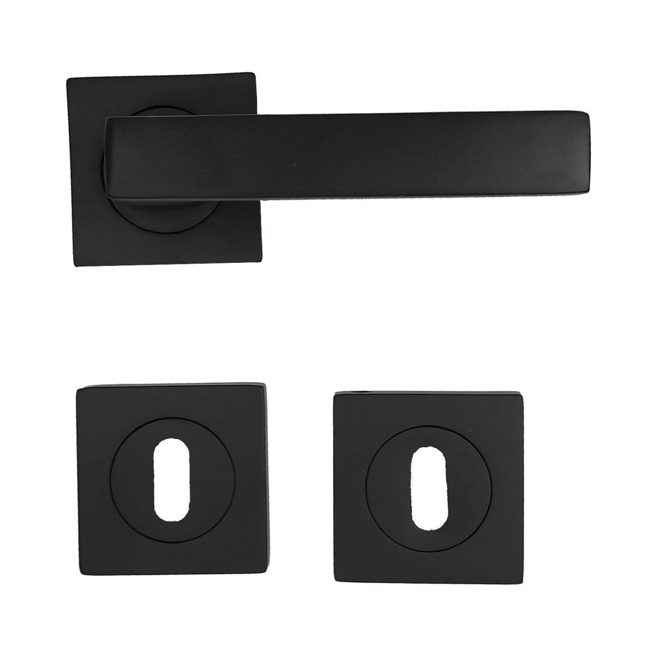 Kapı Kolu Victoria Alüminyum Kare Rozetli Oda Siyah