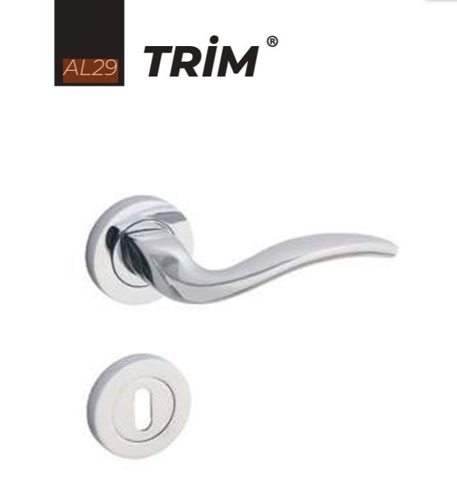 Kapı Kolu Trim Alüminyum Yuvarlak Rozetli Oda Saten