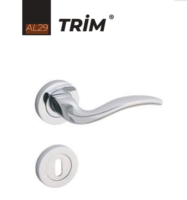 Kapı Kolu Trim Alüminyum Yuvarlak Rozetli Oda Saten