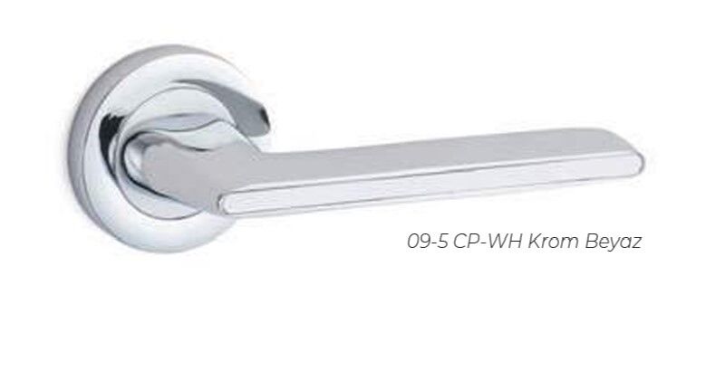 Kapı Kolu Zen Zamak Yuvarlak Rozetli Wc Krom-Beyaz