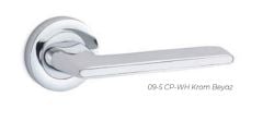 Kapı Kolu Zen Zamak Yuvarlak Rozetli Wc Krom-Beyaz