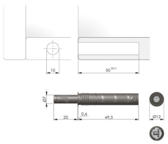 K Push Bas-Aç Gömme Mıknatıslı 20mm Gri