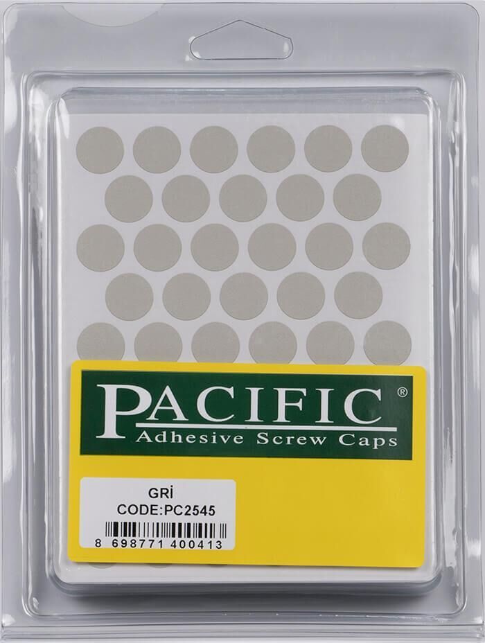 Pvc Yapışkan Tapa 14mm 1Plk=50 Ad Gri