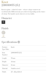 Furnipart Kulp Knot 075mm İnox