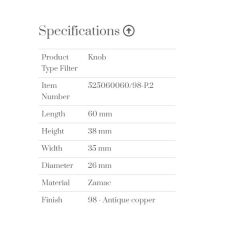 Furnipart Kulp Oval Sımple 060mm Antik Bakır (m)